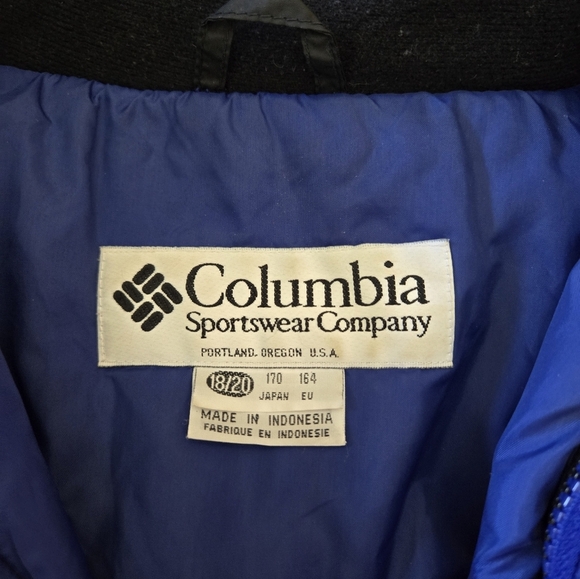Vintage Y2K Columbia Sportswear Ski Jacket 80s 90s Blue Red Hooded Parka L - Picture 4 of 16